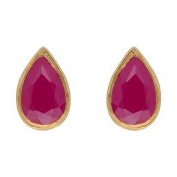 C. Krishniah Chetty Group Gold Scarlet Teardrop Elegance Earrings-30
