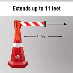 Ladwa Hazardous Caution Tape Style Retractable Traffic Cone image 3