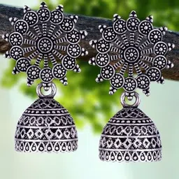 DIVASTRI Peacock Shaped Jhumkas Earrings-image-92