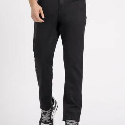 Red Tape Black Solid Regular Fit Jeans-picture-15