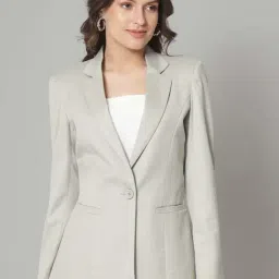 Powersutra Green Regular Fit Blazer-image-17