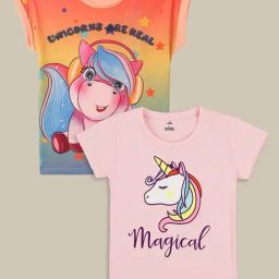 Kidsville Multicolor Cotton Printed T-Shirt-image-29