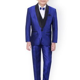 Jeetethnics Boys Blue Solid Coat with Trousers-image-50