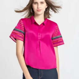 SHAYE Fuchsia Embroidered Top-picture-11