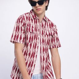 Kook N Keech Edgy Brushstrokes Chest Pocket Detail Shirt-image-83