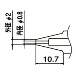 Hakko Replace Nozzle N1 Series 0.8 Φmm Inner Dia, 2 Φmm Outer Dia, N1-08-88