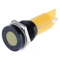 RS PRO Yellow Panel Mount Indicator , Mounting Hole Size 16 mm, Termination Type Solder Tab, Model No 208324-24