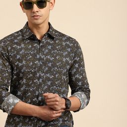 Being Human Pure Cotton Slim Fit Floral Opaque Printed Casual Shirt-picture-23