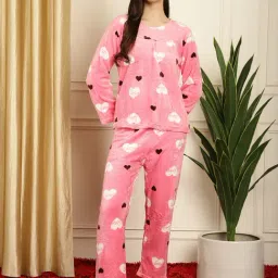 TAG 7 Pink Printed Woolen Top With Pyjamas-image-53
