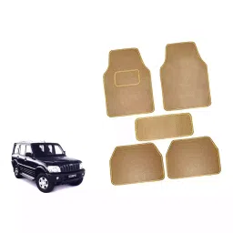 Auto Pearl CMBE142 Polyester Standard Mat for Mahindra Scorpio (Beige)-44