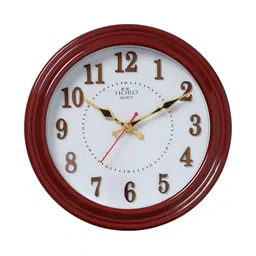 Horo Brown & White Colourblocked Traditional Wall Clock-0