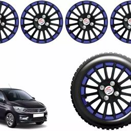 Auto Pearl CBB20 R13  33.02 cm (13 Inch) Press Type Wheel Hubcap with Retention Ring Glossy Black Blue Wheel Cover for Tata Tiago 1.2 Revotron XB (Set of 4)-image-84