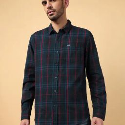 Wrangler Blue Regular Fit Check Shirt-picture-9