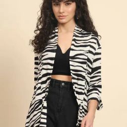 Trend Arrest Black & White Animal Print Shrug-image-27