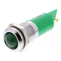 RS PRO Green Panel Mount Indicator , Mounting Hole Size 14 mm, Termination Type Solder Tab, Model No 206025-3