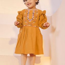 TINY TWILLS Puff Sleeve Fit & Flare Dress-image-34