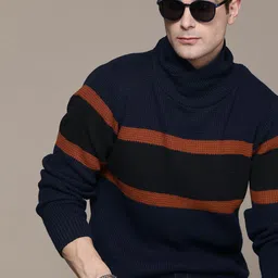 The Roadster Lifestyle Co. Striped Acrylic Pullover-image-28