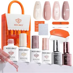 Modelones Set Of 4 Soak Off UV & LED Gel Nail Polish - 7 ml Each-2145-1898-2423-1321-23