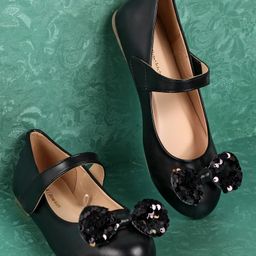 Pine Kids Bellies With Velcro Closure & Bow Applique - Black-image-20