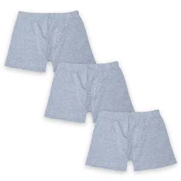 Kiddopanti Pack Of 3 Solid Boxer Shorts - Grey Melange-picture-7