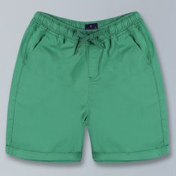 Kiddopanti Solid Roll Up Shorts - Green-image-83