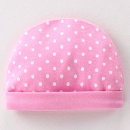 Babyhug 100% Cotton Knit Cap Polka Dot Print - Pink-image-54