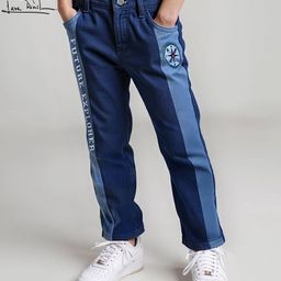 Arias Full Length Denim Jeans With Text Print - Blue-image-87