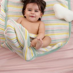 Mi Arcus Premium Organic Cotton Pearl Knit Blanket - Multicolour-21
