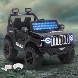 Battery Operated Ride On Jeep With Music Light & Remote - Black-15