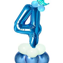 Decor Mantra Number 4 foil balloon 32 inch for birthday decoration items - Blue - Pack of 13-image-66