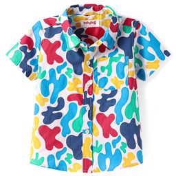 Babyhug Cotton Woven Half Sleeves Shirt With Abstract Print - Multicolour-image-38