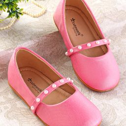 Cute Walk by Babyhug Slip On Ballerina with Pearl Detailing - Fuchsia-image-55