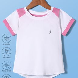 PINE ACTIVE Knit Half Sleeves High Stretch Skin Friendly Solid T-Shirt - White-image-33