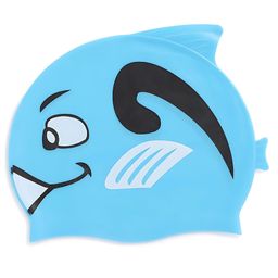 UDKI Fish Design Swimming Cap for Kids (Aqua Blue) 13-23