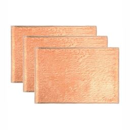 Aura Set Of 3 Peach Coloured Anti Skid Self Design Bath Rugs-1