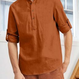 SHOPYCLICK Men Brown Kurta-image-76