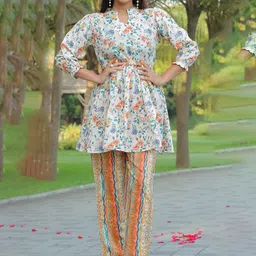BAESD Floral Printed Tunic With Trousers-image-38