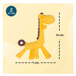 Tiny Tycoonz Silicone Combo Of Giraffe Shape & Rattle Handle Teethers - Yellow image 2