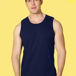 WOOSTRO Pack Of 2 Scoop Neck Ultra-Soft Gym Vests VWS26(98 YELLOW)(PLAIN NAVY)-image-84