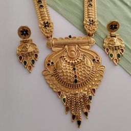 niva fashion Gold-Plated Brass Necklace & Earrings-image-39