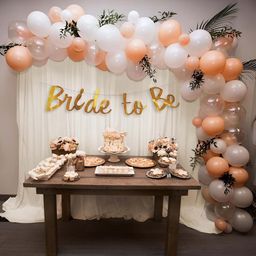 Special You 39Pcs Peach-Colored & White Bride To Be Decor-44