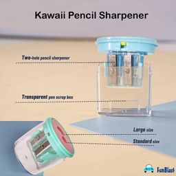 FunBlast Double Hole Manual Pencil Sharpener for Kids Pack of 2 Random Color image 5