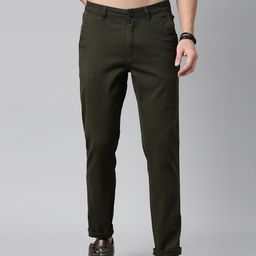 Roadster Men Olive Chinos Trousers-image-98