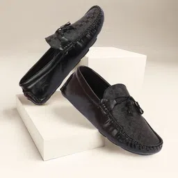 FAUSTO Men Textured Lightweight Loafers-12