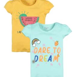 Plum Tree Kids Blue & Yellow Cotton Printed T-Shirt (Pack of 2)-image-78