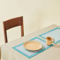 Fabindia Ramya Blue Cotton 230 GSM Mat - Set of 6-47