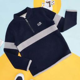 Pantaloons Junior Navy Color Block Full Sleeves Sweatshirt-image-22