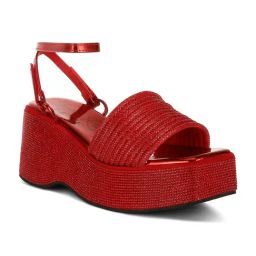London Rag Women's Red Ankle Strap Sandals-image-85