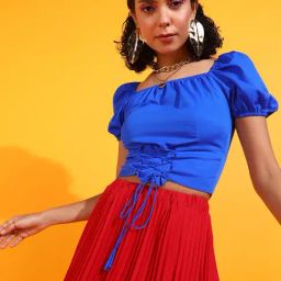 Rare Royal Blue Slim Fit Crop Top-picture-13