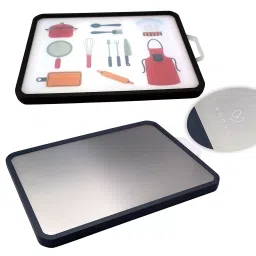 Amour Stainless Steel Double-Sided Extra Large Cutting Board for Kitchen With Easy-Grip Handles-3